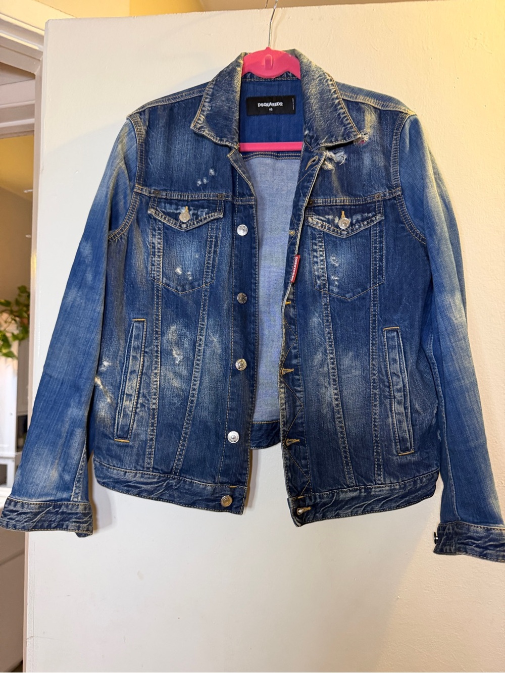 DSQUARED2 Distressed Blue Denim Trucker Jacket